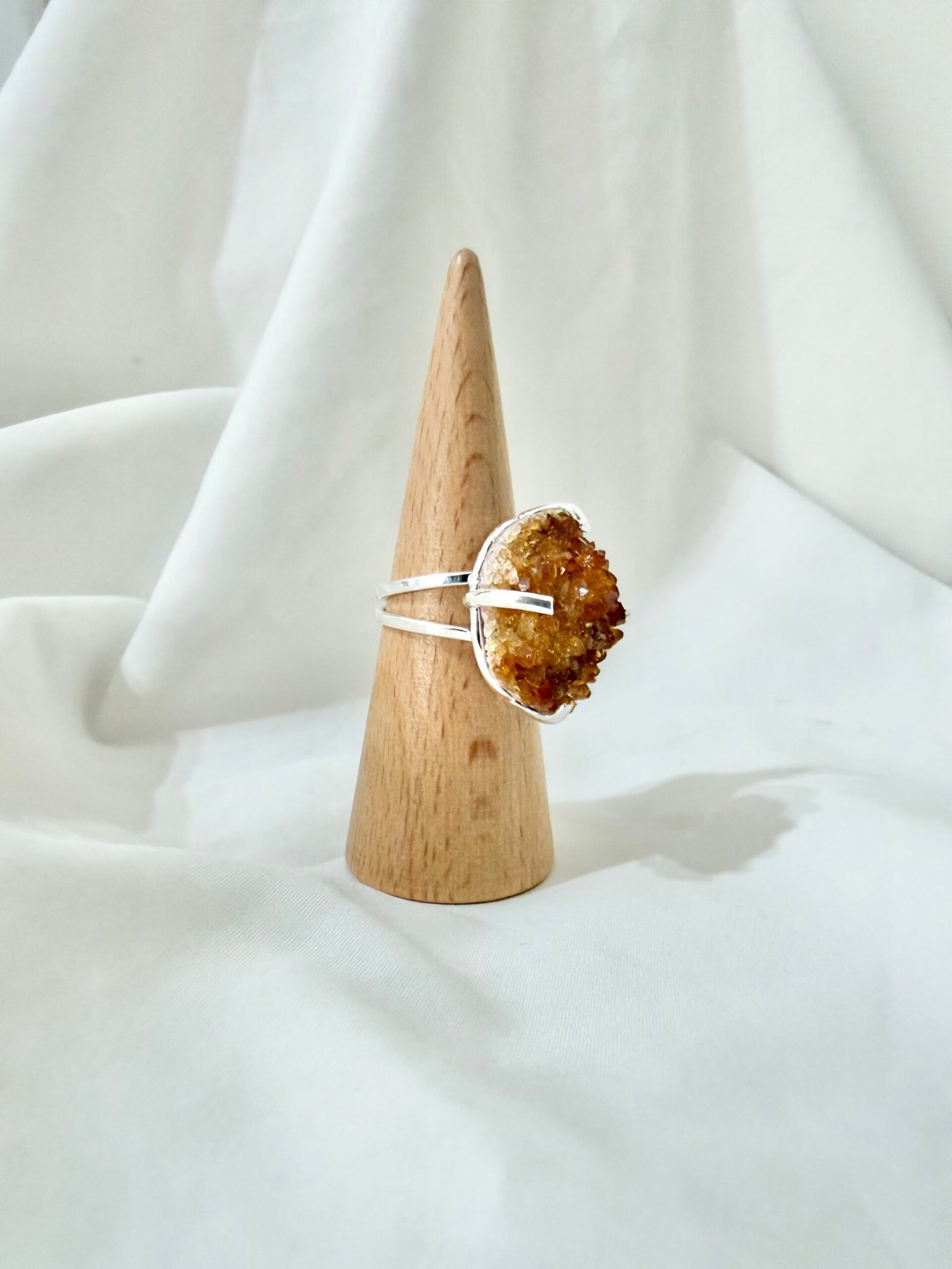 Anillo Citrino Enchapado en Plata - Imagen 2